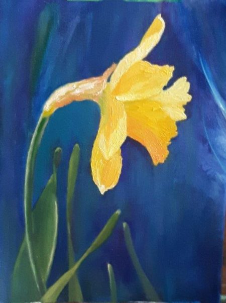 Helen Sklarz, Picked But Not Forgotten, Oil on canvas panel , 9 x 12 inches