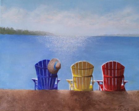 Helen Sklarz, Cottage Life, Oil on cradled birch panel, 11 x 14 inches